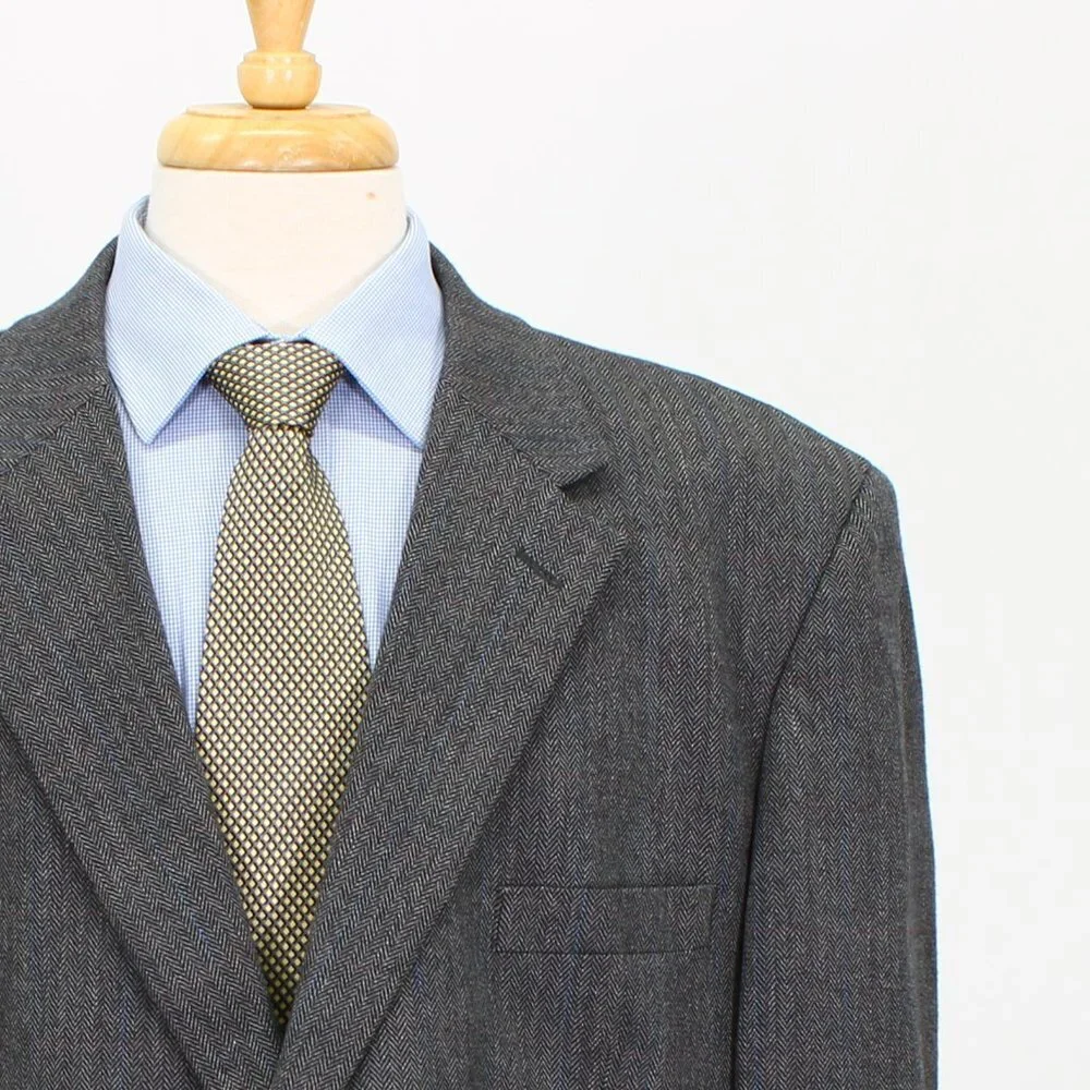 Joseph & Feiss 48R Gray Check 2-Button Sport Coat Blazer Jacket O202